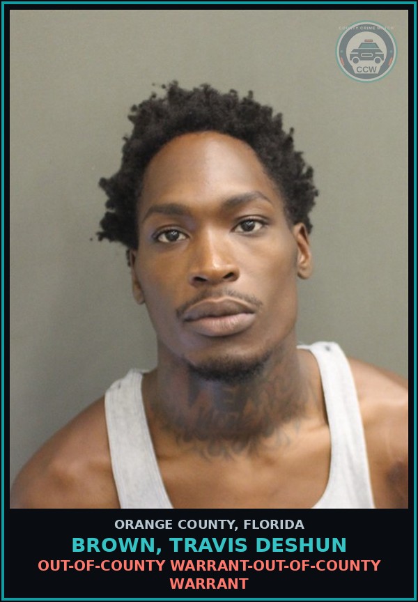 Booking mugshot of BROWN, TRAVIS DESHUN in Orange County