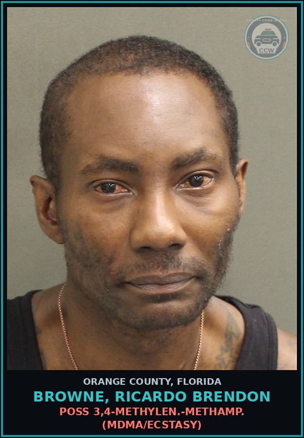 Booking mugshot of BROWNE, RICARDO BRENDON in Orange County