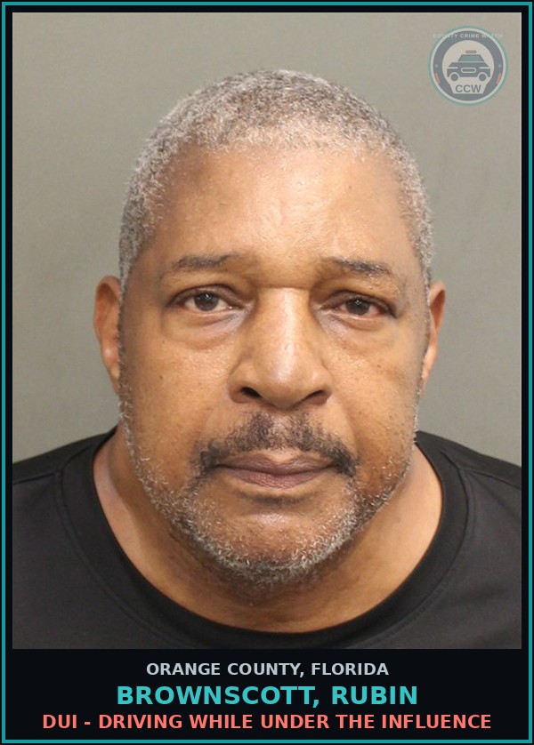 Booking mugshot of BROWNSCOTT, RUBIN in Orange County