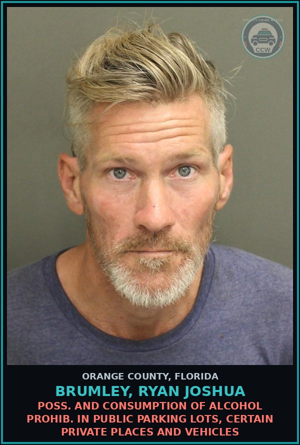 Booking mugshot of BRUMLEY, RYAN JOSHUA in Orange County