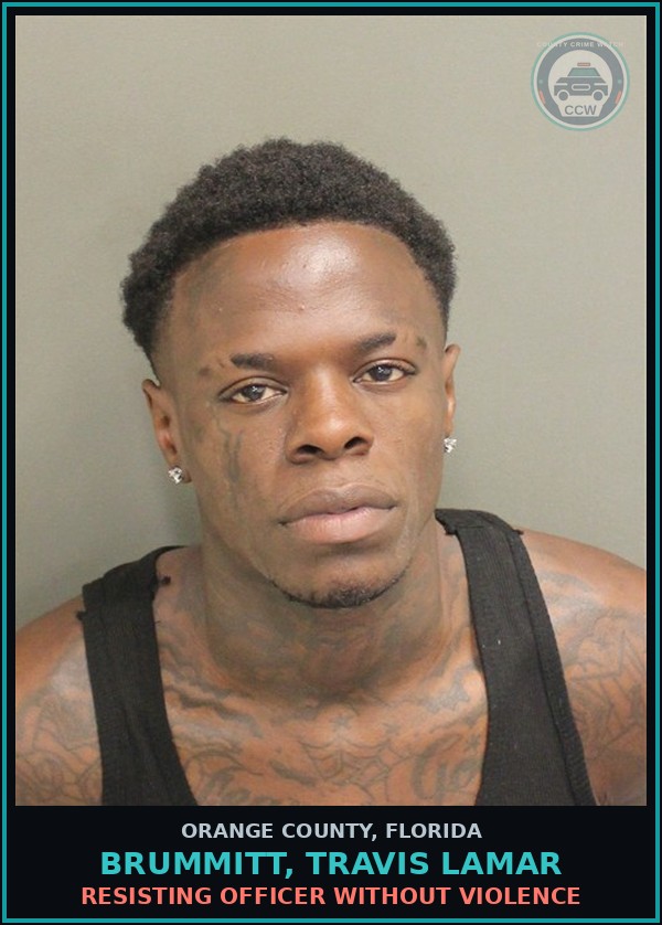 Booking mugshot of BRUMMITT, TRAVIS LAMAR in Orange County