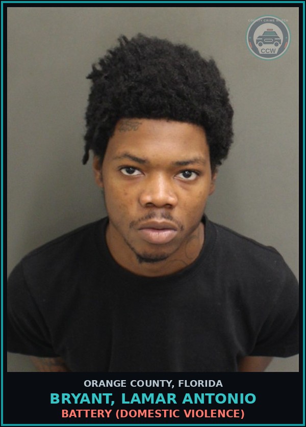Booking mugshot of BRYANT, LAMAR ANTONIO in Orange County
