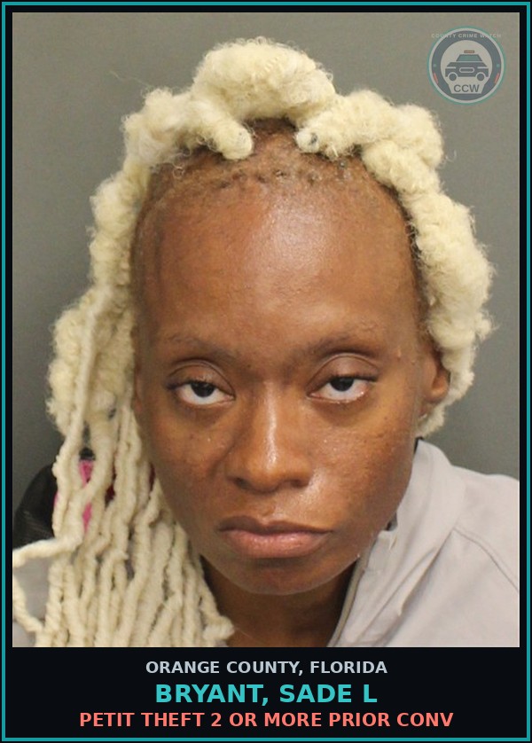 Booking mugshot of BRYANT, SADE L in Orange County
