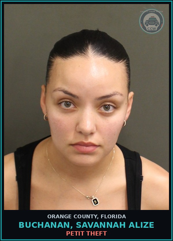 Booking mugshot of BUCHANAN, SAVANNAH ALIZE in Orange County