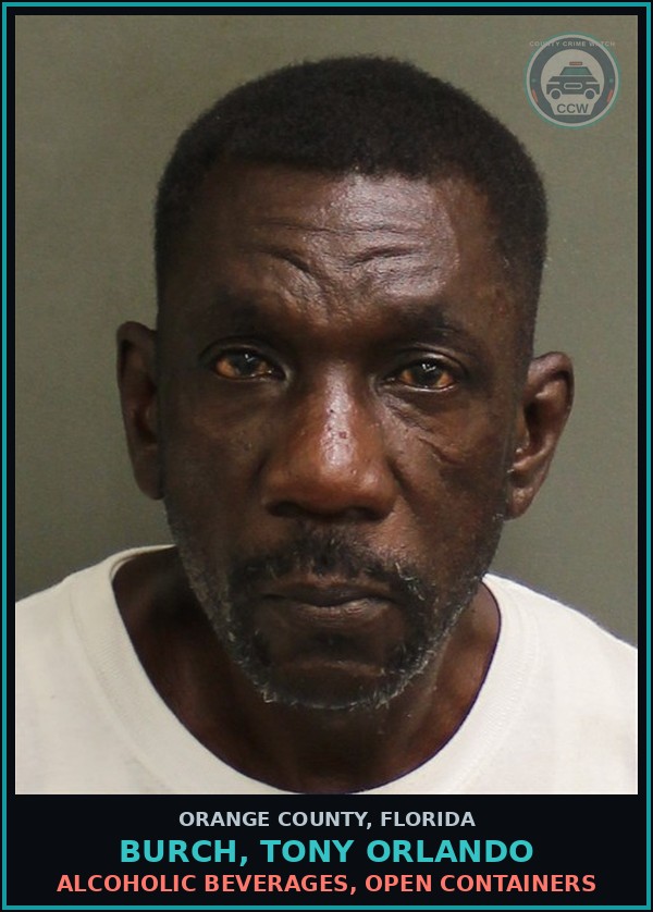 Booking mugshot of BURCH, TONY ORLANDO in Orange County