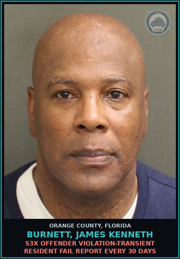 Booking mugshot of BURNETT, JAMES KENNETH in Orange County