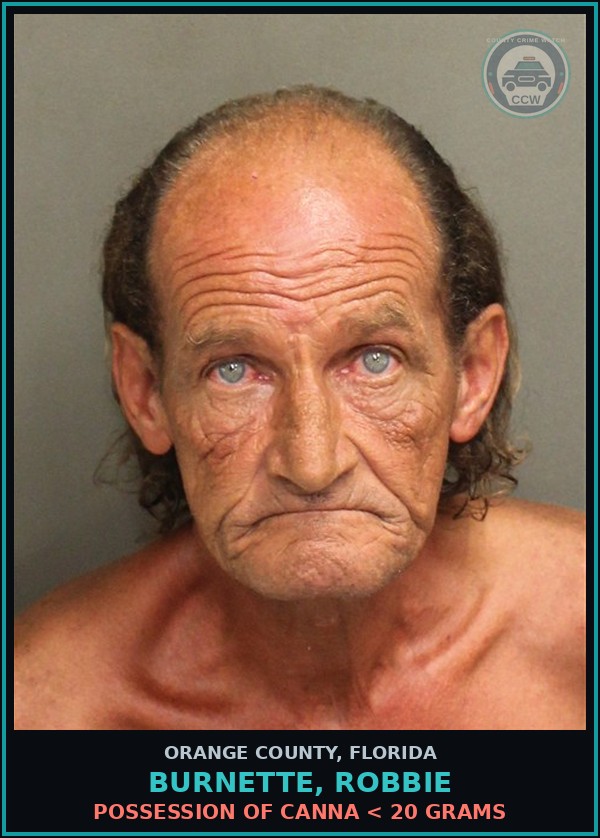 Booking mugshot of BURNETTE, ROBBIE in Orange County