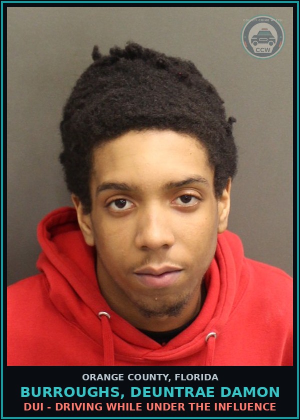 Booking mugshot of BURROUGHS, DEUNTRAE DAMON in Orange County