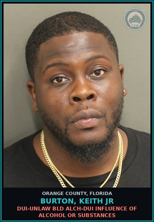 Booking mugshot of BURTON, KEITH JR in Orange County