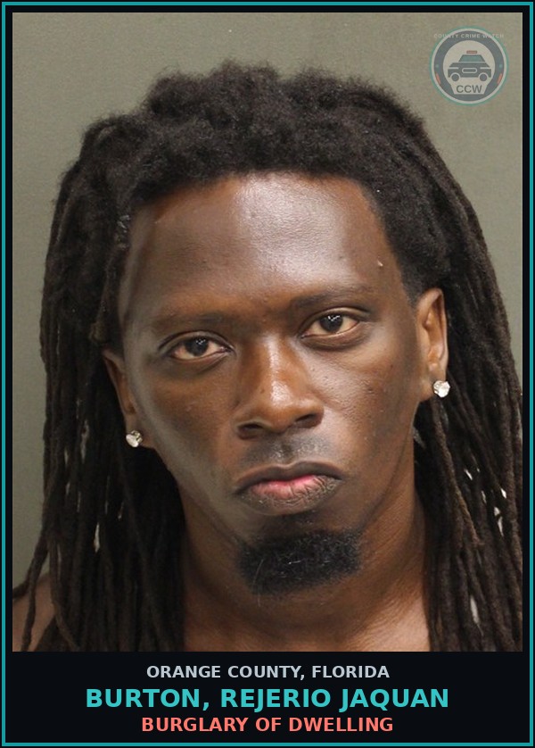 Booking mugshot of BURTON, REJERIO JAQUAN in Orange County