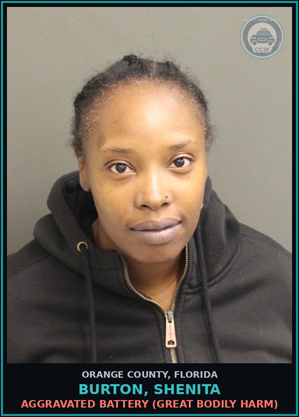 Booking mugshot of BURTON, SHENITA in Orange County