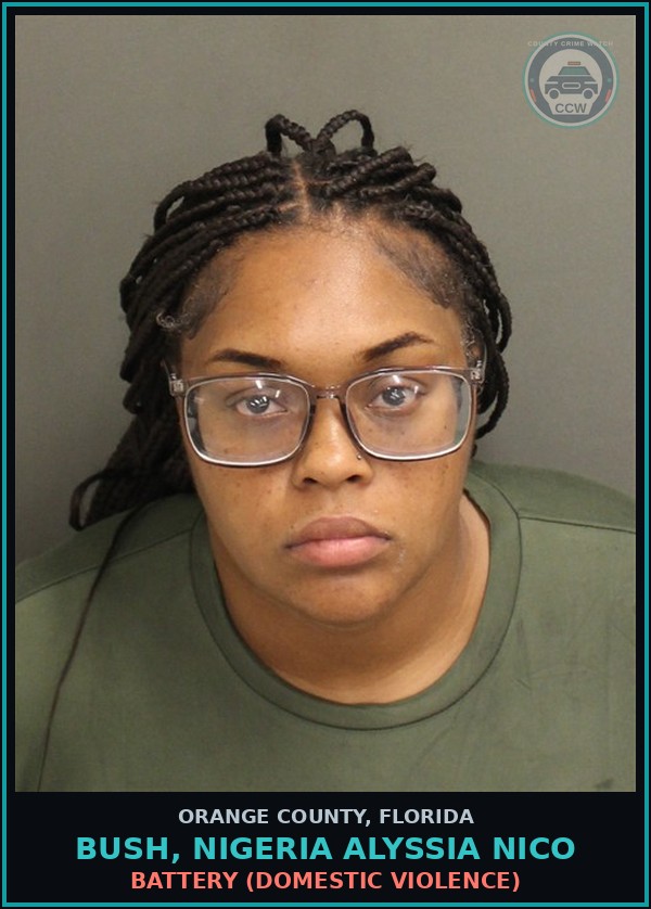 Booking mugshot of BUSH, NIGERIA ALYSSIA NICO in Orange County