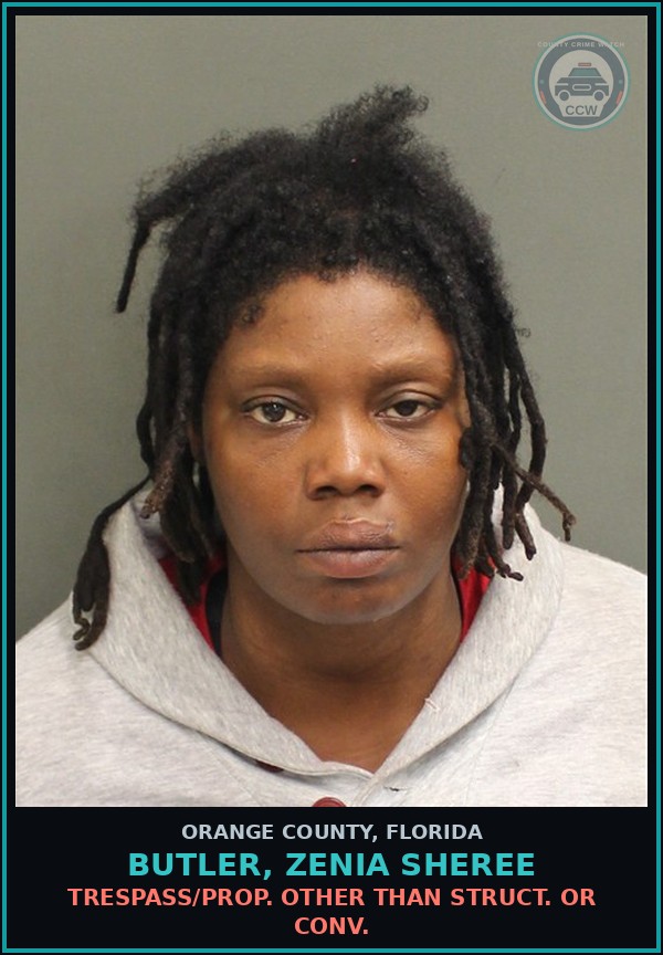 Booking mugshot of BUTLER, ZENIA SHEREE in Orange County
