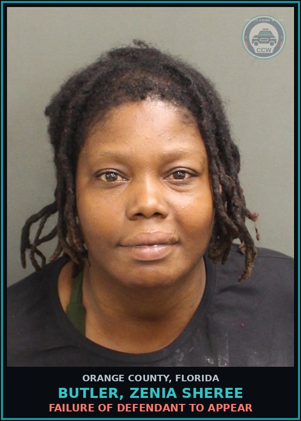 Booking mugshot of BUTLER, ZENIA SHEREE in Orange County