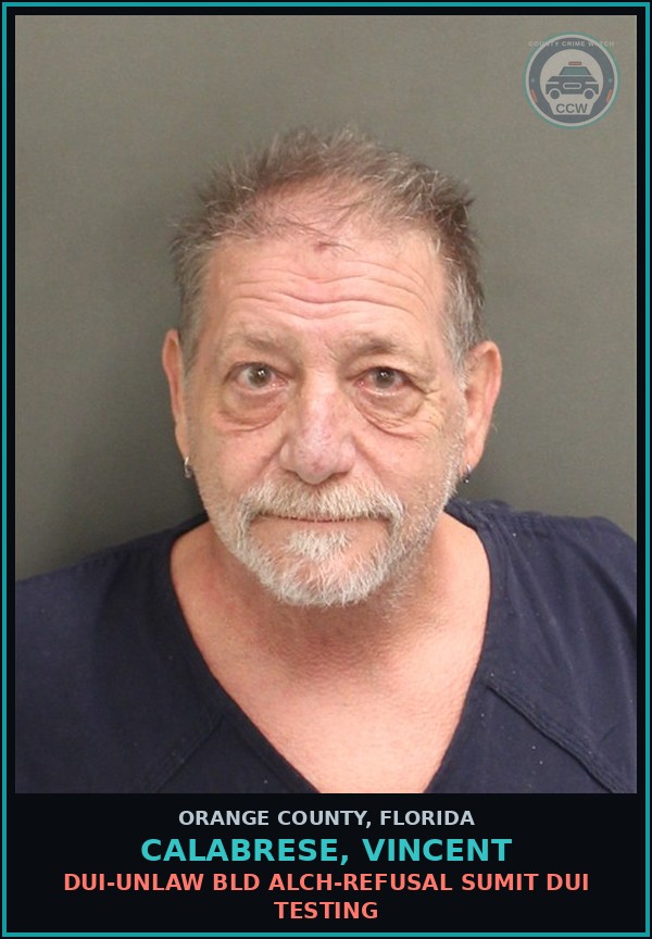 Booking mugshot of CALABRESE, VINCENT in Orange County