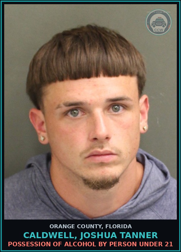 Booking mugshot of CALDWELL, JOSHUA TANNER in Orange County