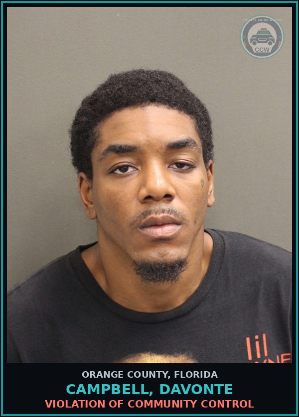 Booking mugshot of CAMPBELL, DAVONTE in Orange County