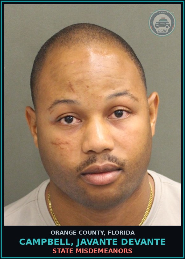 Booking mugshot of CAMPBELL, JAVANTE DEVANTE in Orange County