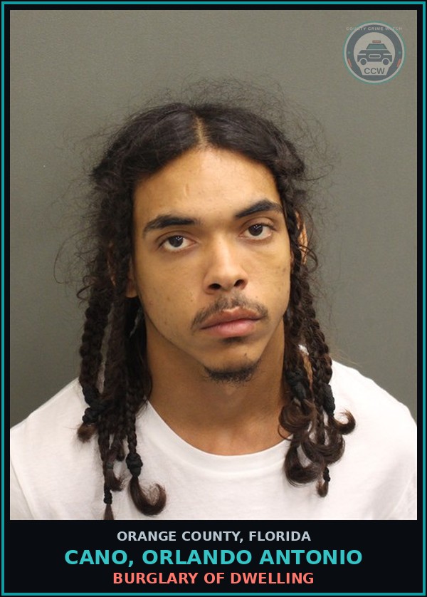 Booking mugshot of CANO, ORLANDO ANTONIO in Orange County