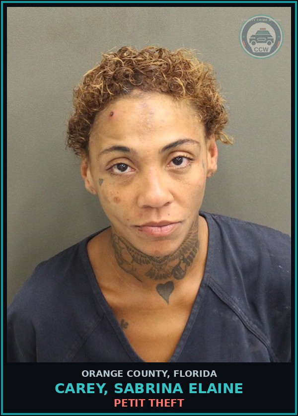 Booking mugshot of CAREY, SABRINA ELAINE in Orange County
