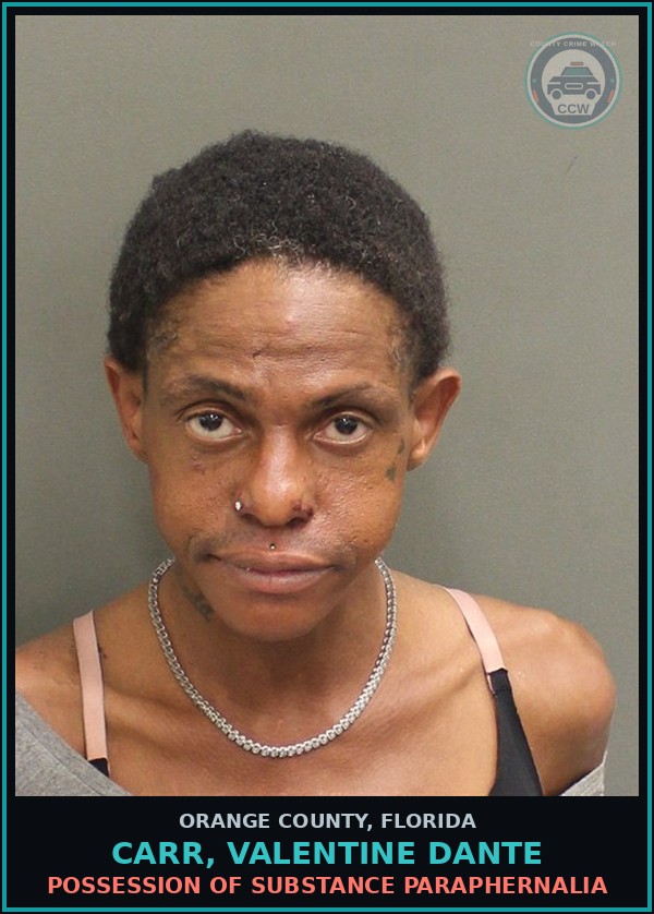 Booking mugshot of CARR, VALENTINE DANTE in Orange County