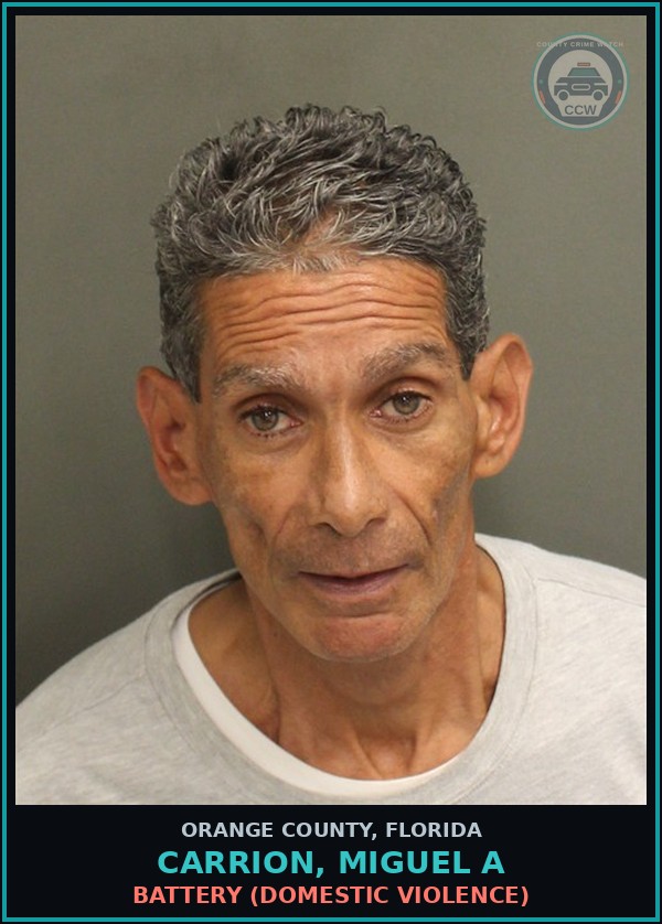 Booking mugshot of CARRION, MIGUEL A in Orange County