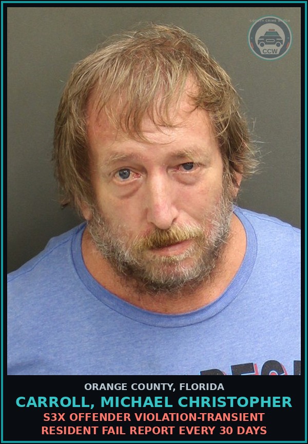 Booking mugshot of CARROLL, MICHAEL CHRISTOPHER in Orange County