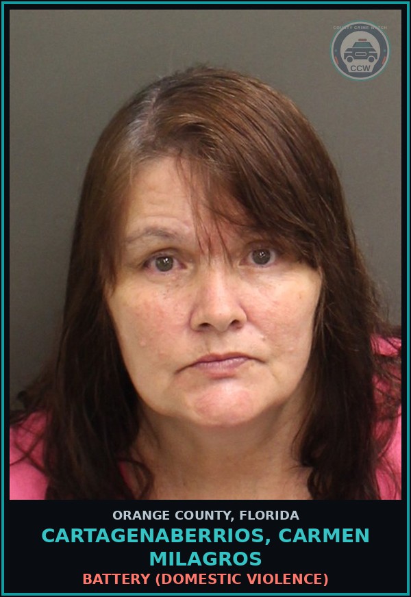 Booking mugshot of CARTAGENABERRIOS, CARMEN MILAGROS in Orange County