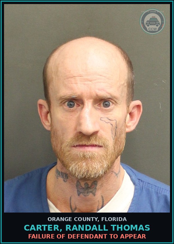 Booking mugshot of CARTER, RANDALL THOMAS in Orange County