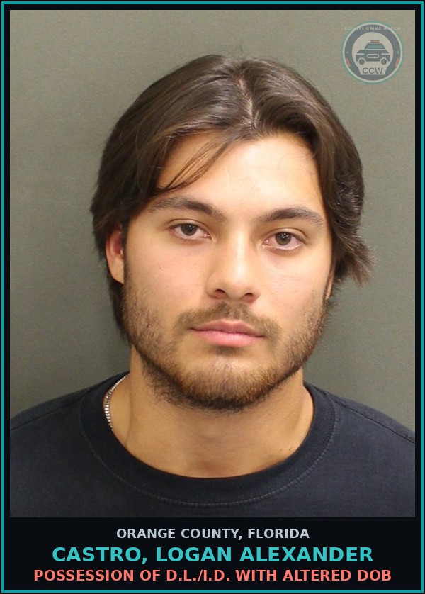 Booking mugshot of CASTRO, LOGAN ALEXANDER in Orange County