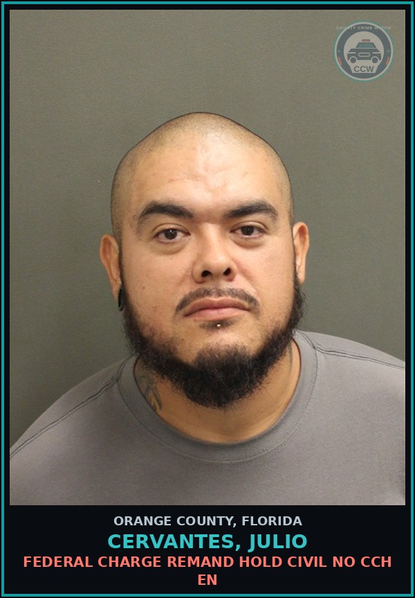 Booking mugshot of CERVANTES, JULIO in Orange County