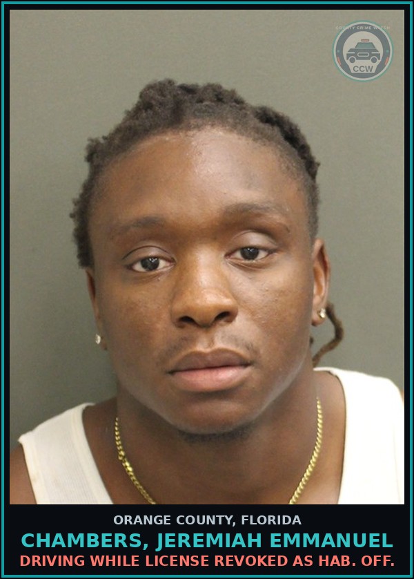 Booking mugshot of CHAMBERS, JEREMIAH EMMANUEL in Orange County