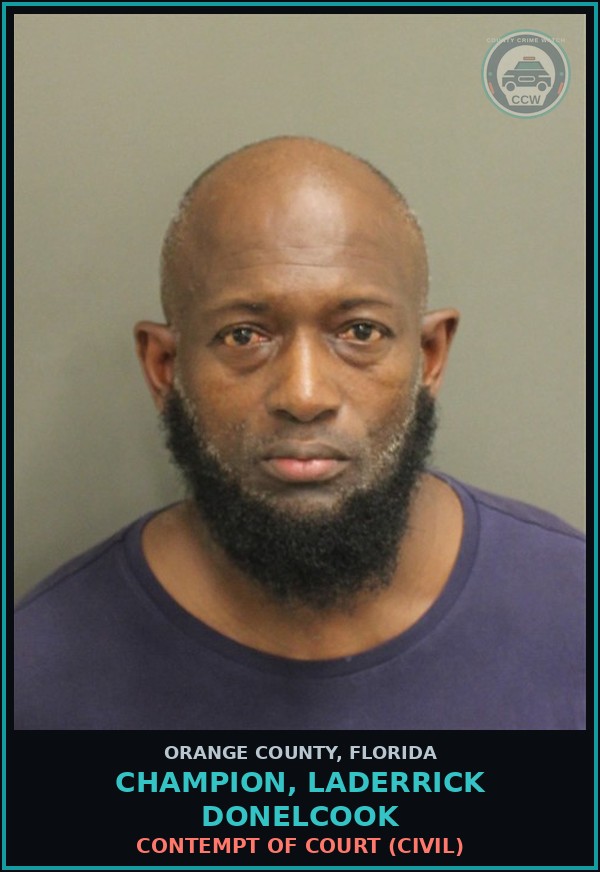 Booking mugshot of CHAMPION, LADERRICK DONELCOOK in Orange County