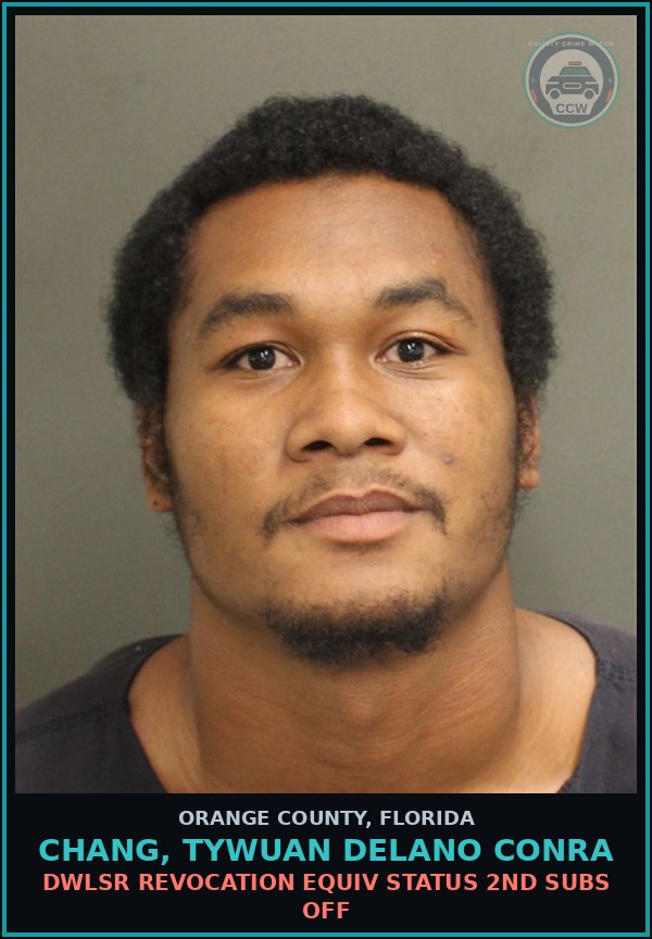 Booking mugshot of CHANG, TYWUAN DELANO CONRA in Orange County