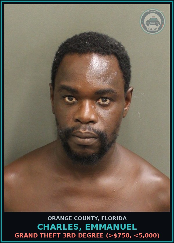 Booking mugshot of CHARLES, EMMANUEL in Orange County