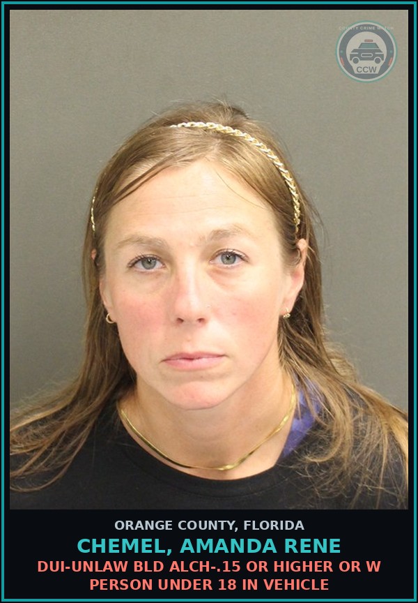 Booking mugshot of CHEMEL, AMANDA RENE in Orange County