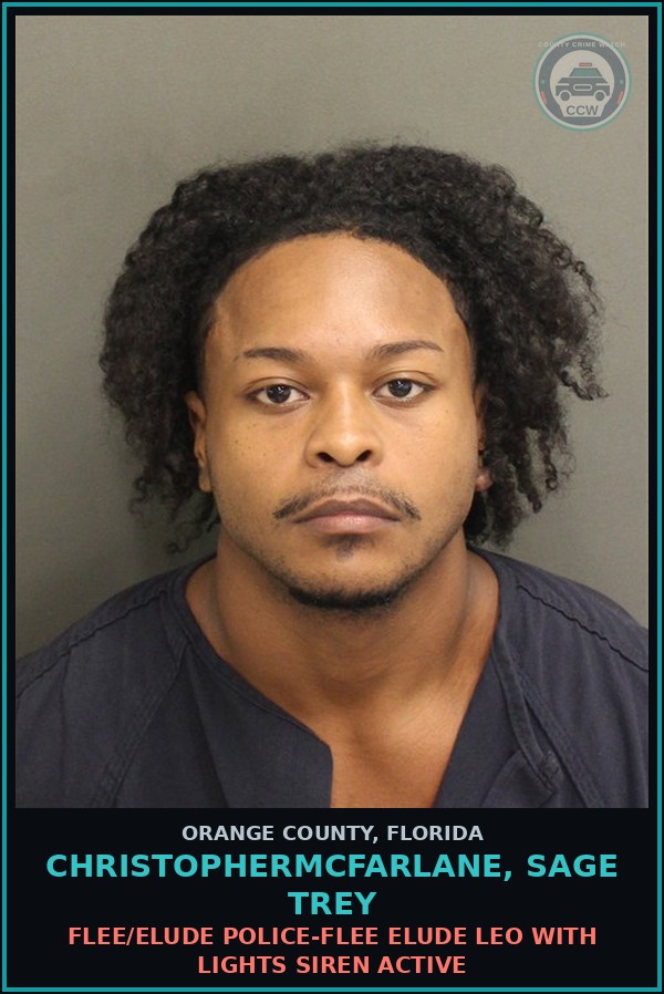 Booking mugshot of CHRISTOPHERMCFARLANE, SAGE TREY in Orange County