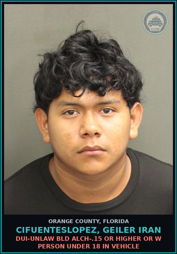Booking mugshot of CIFUENTESLOPEZ, GEILER IRAN in Orange County