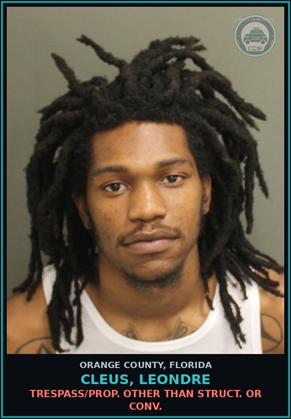 Booking mugshot of CLEUS, LEONDRE in Orange County