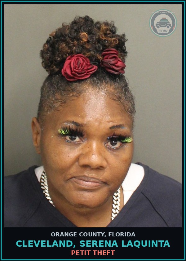 Booking mugshot of CLEVELAND, SERENA LAQUINTA in Orange County