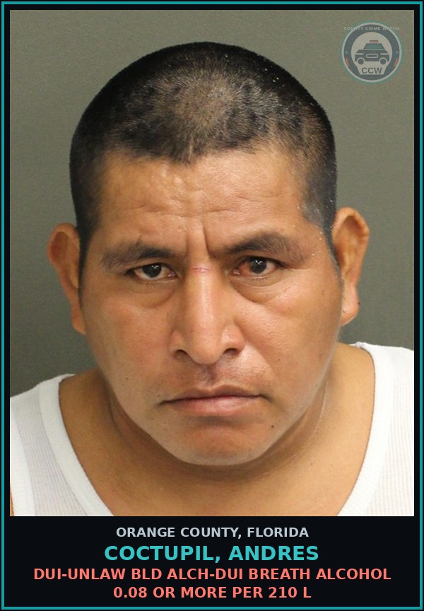 Booking mugshot of COCTUPIL, ANDRES in Orange County