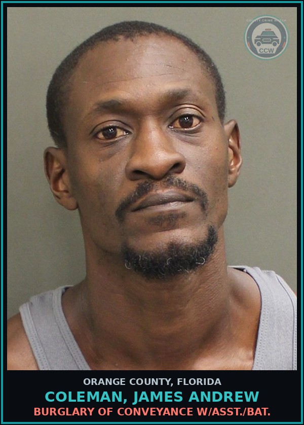 Booking mugshot of COLEMAN, JAMES ANDREW in Orange County