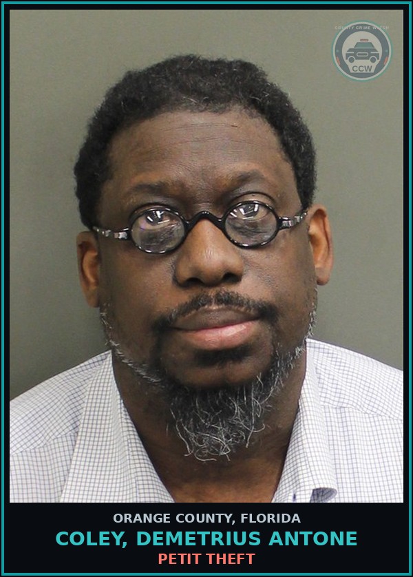 Booking mugshot of COLEY, DEMETRIUS ANTONE in Orange County