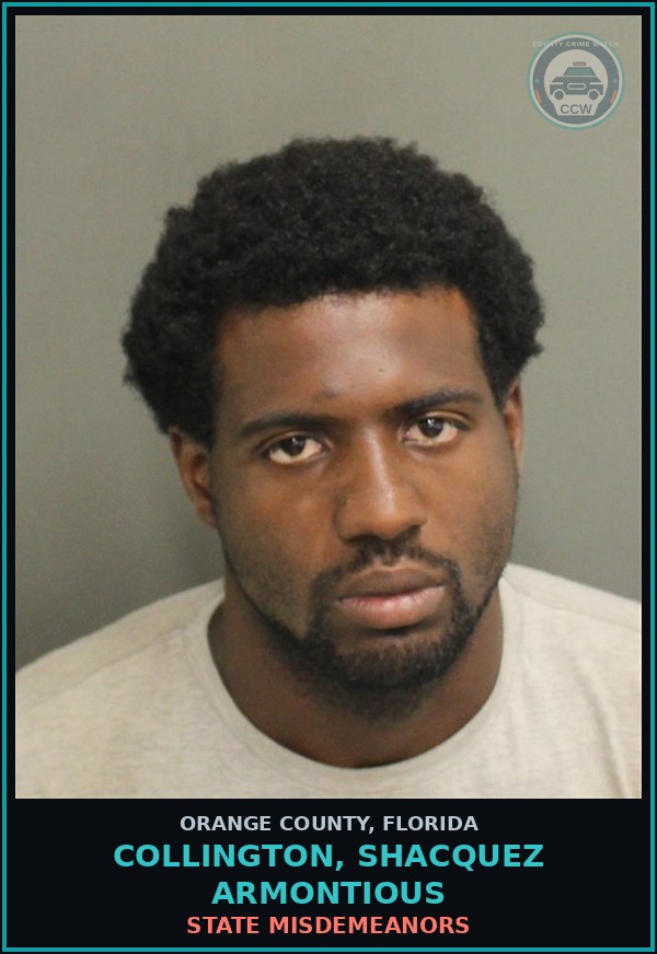 Booking mugshot of COLLINGTON, SHACQUEZ ARMONTIOUS in Orange County