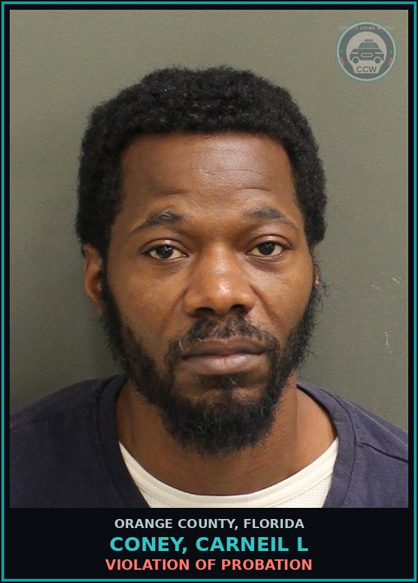 Booking mugshot of CONEY, CARNEIL L in Orange County
