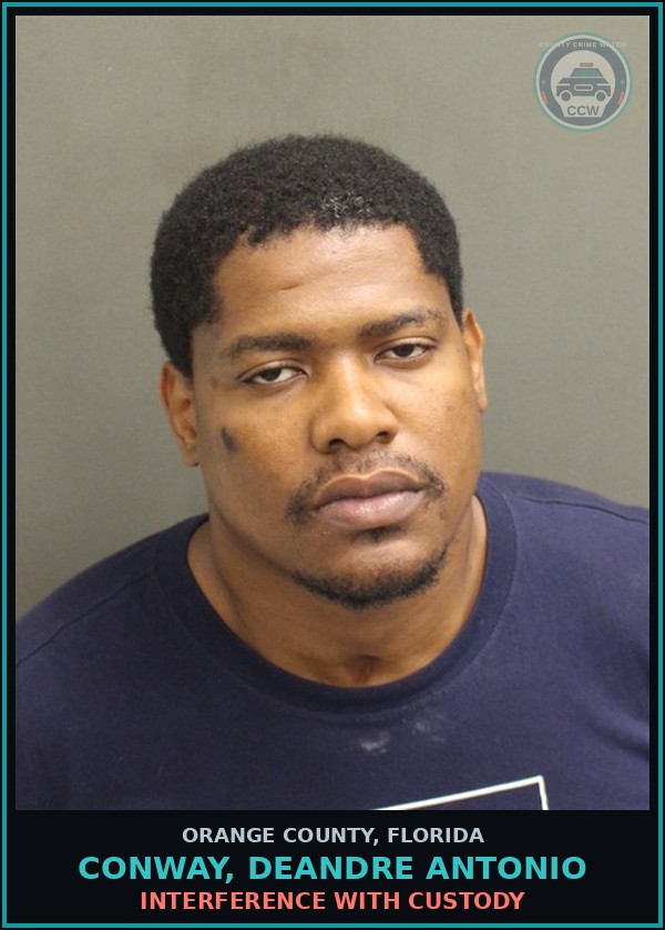 Booking mugshot of CONWAY, DEANDRE ANTONIO in Orange County