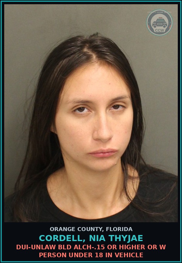 Booking mugshot of CORDELL, NIA THYJAE in Orange County