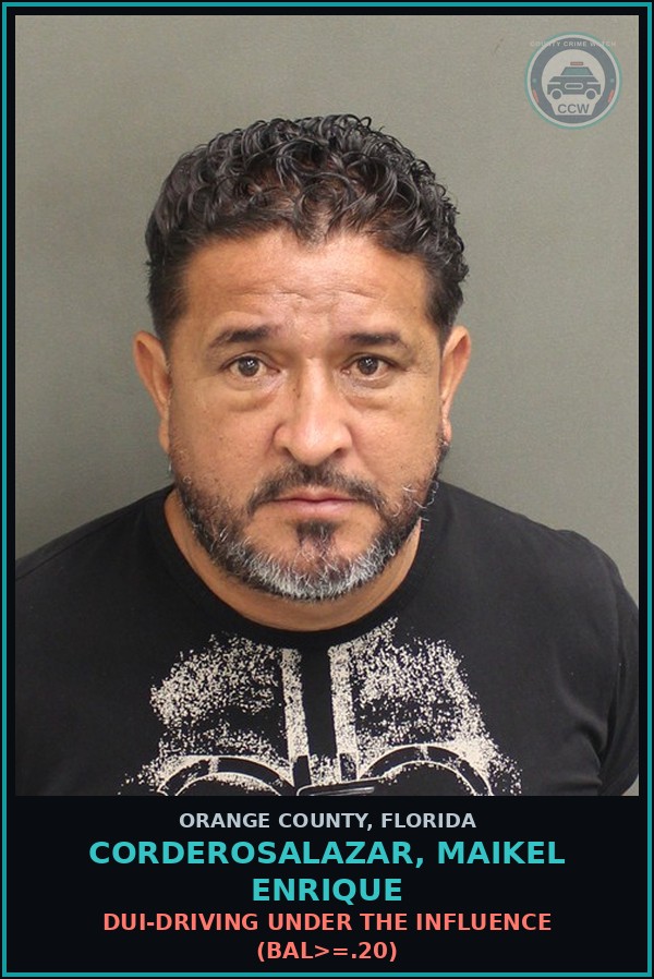 Booking mugshot of CORDEROSALAZAR, MAIKEL ENRIQUE in Orange County