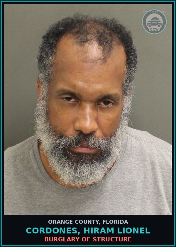 Booking mugshot of CORDONES, HIRAM LIONEL in Orange County