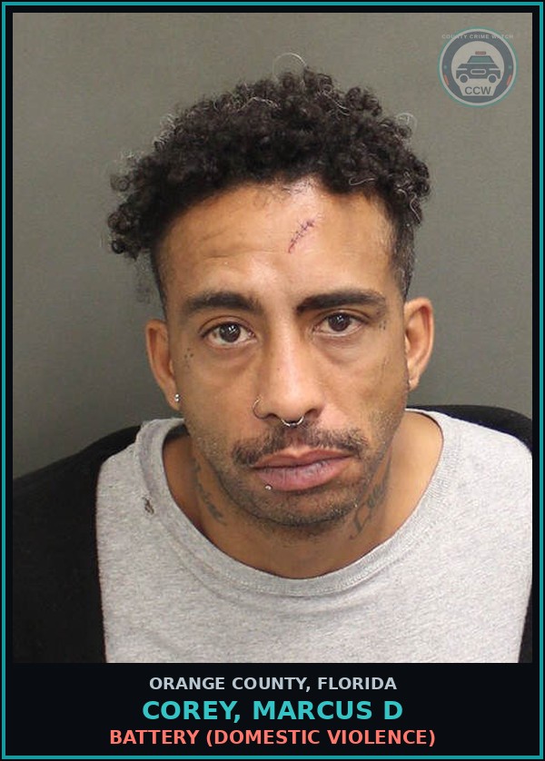 Booking mugshot of COREY, MARCUS D in Orange County